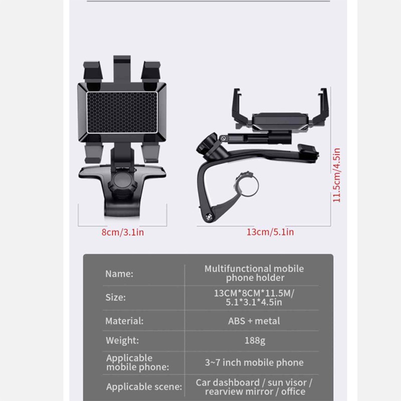  Giá đỡ điện thoại gắn xe hơi xoay được 360 độ gắn bảng điều khiển đa chức năng