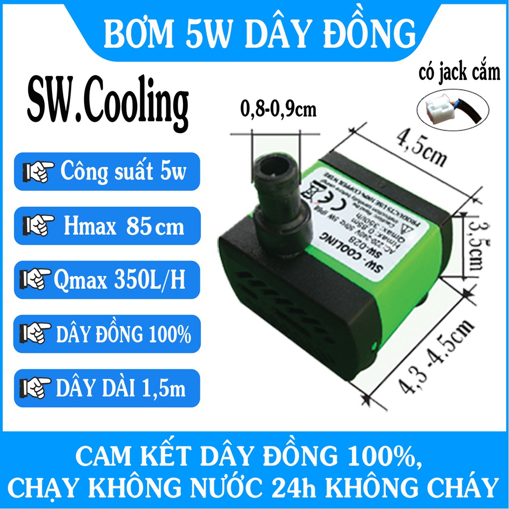 Bơm nước cho quạt daikio media 5w dây đồng 100%