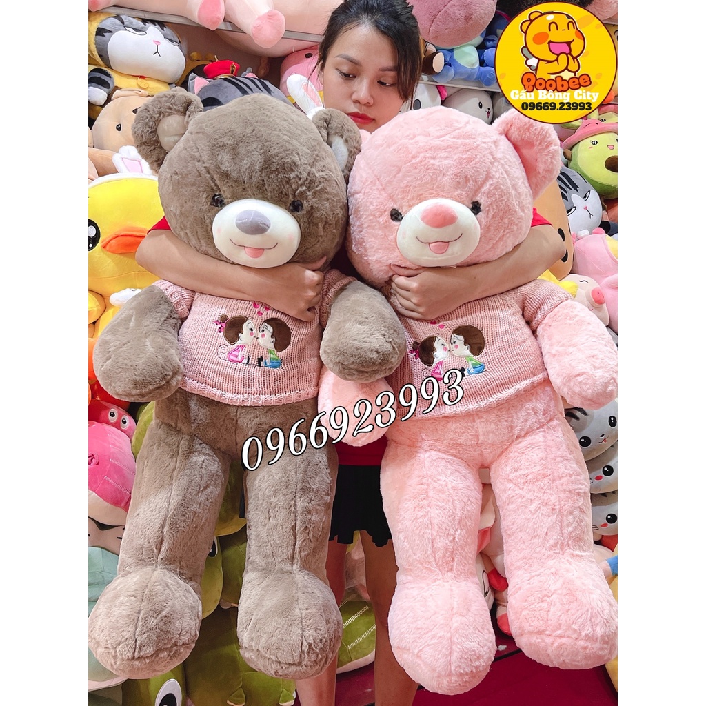 Gấu Bông Teddy áo len Kiss 2 Màu Cao Cấp Gấu Bông City