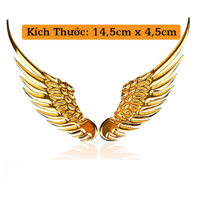 ♈✓◇Logo Cánh Chim Kim Loại 3D - Decal Dán Trang Trí Nắp Capo