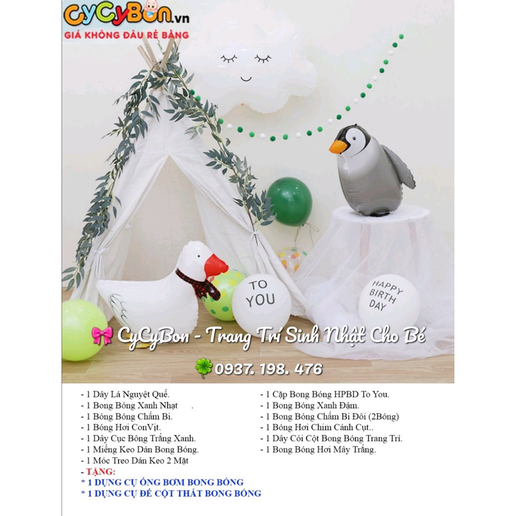 [𝐓𝐚̣̆𝐧𝐠 𝐊𝐞̀𝐦 𝐏𝐡𝐮̣ 𝐊𝐢𝐞̣̂𝐧] SET Trang Trí Sinh Nhật Thôi Nôi 1 Tuổi Cho Bé Handmade Phong Cách Hàn Quốc Đơn Giản-Con Vịt