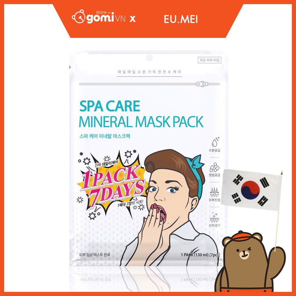 Mặt Nạ Giữ Ẩm Da Eu.mei Spa Care Mineral Mask Pack (Gói 7 Miếng)