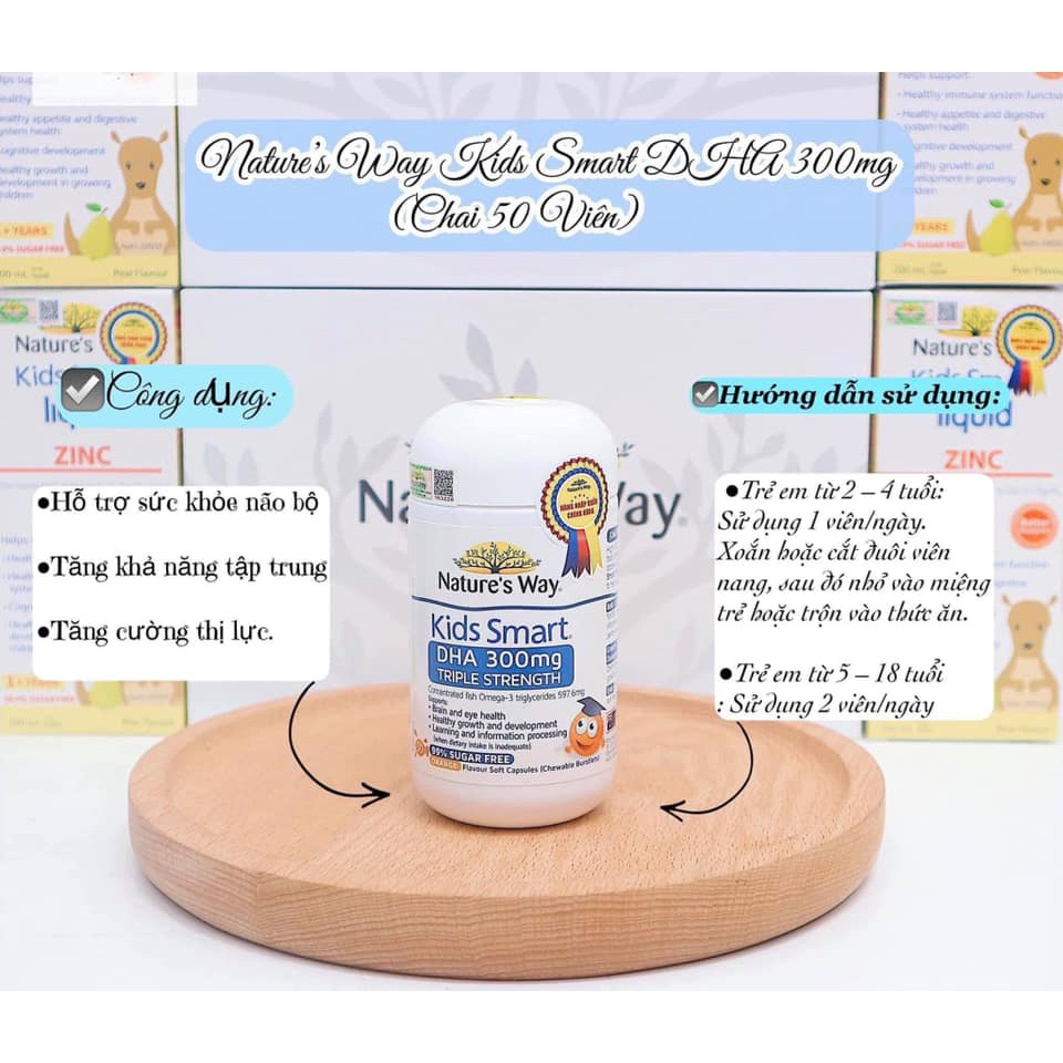 Bill Úc - Nature's_Way_Kids_Smart_DHA_300mg_Triple_Strength_50_viên_hàng_nội_địa