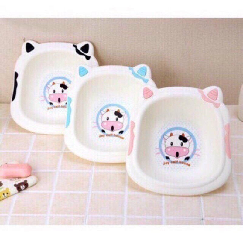 (Mua 2C Giảm 32K)Chậu Rửa Mặt Hình Bò Sữa Cho Bé