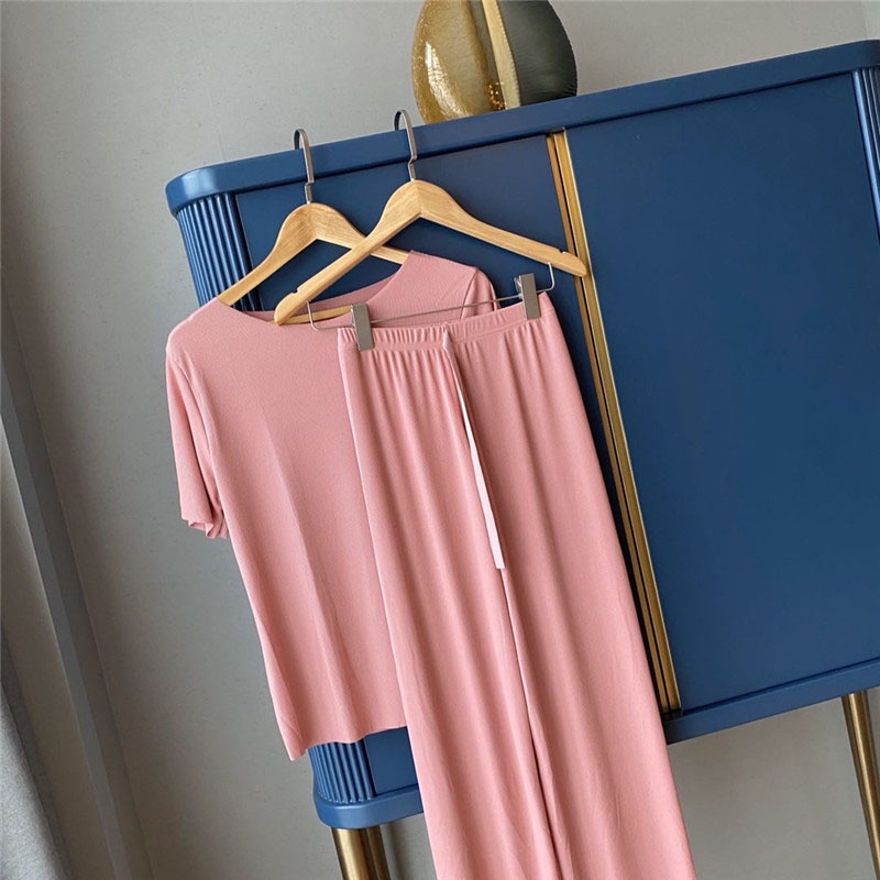 Đồ bộ nữ ❤️FREESHIP❤️ Bộ ngủ pijama tay ngắn quần dài chất thun cotton hoạ tiết đơn giản đáng yêu TN22