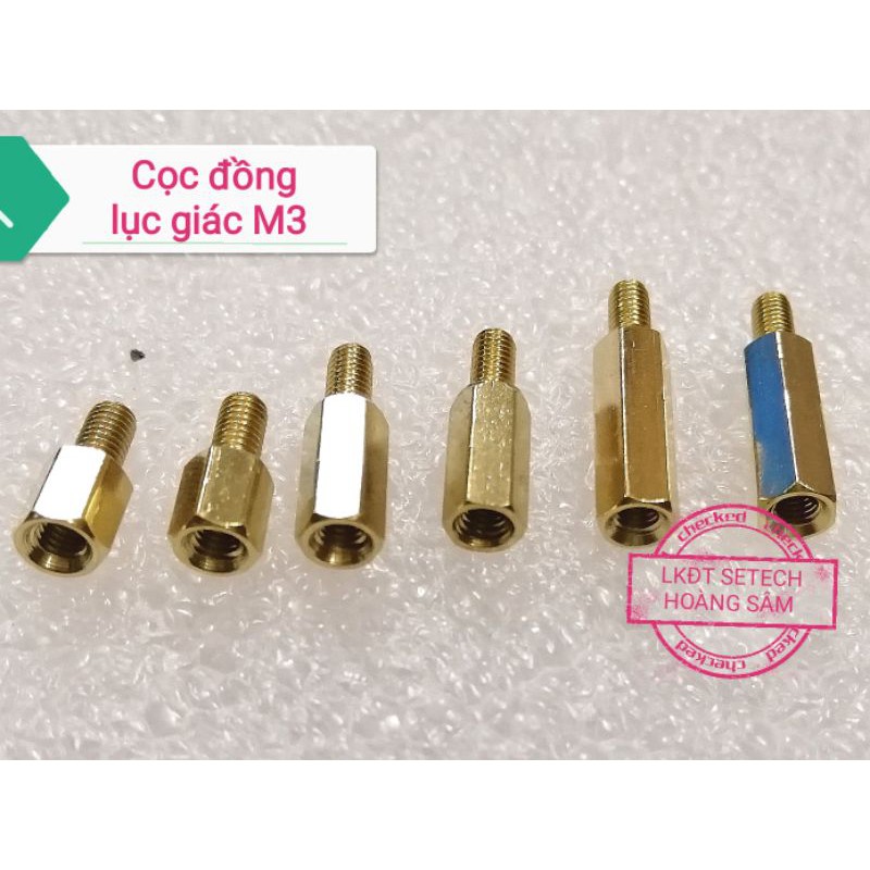 4 chiếc cọc đồng lục giác M3 trụ đồng đực cái ren 2 đầu