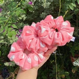 Buộc tóc scrunchies nhung lông mềm hoạ tiết xinh