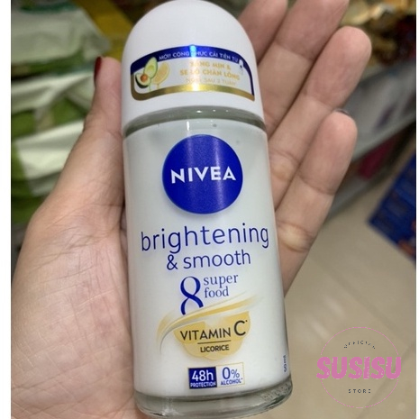 Lăn khử mùi nữ Nivea 48h | Lăng nách nữ thơm Nivia 50ml  Ngọc Trai/ Extra Whitening/ Nha Đam/ Black White