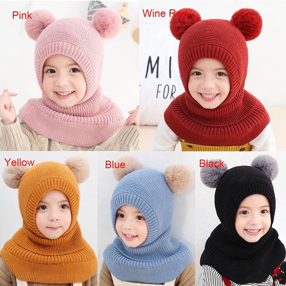 Mũ Trùm Đầu Dệt Kim Mềm Mại Chống Gió Cho Bé