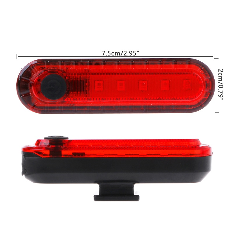 Đèn LED Gắn Đuôi Xe 5 Bóng 4 Chế Độ Sáng Chống Nước Có Thể Sạc Lại Bằng Cổng USB