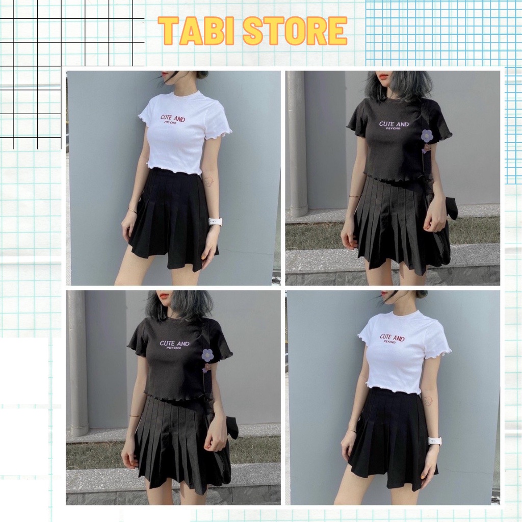 Áo Croptop Cute And Psycho - Dưới 52kg