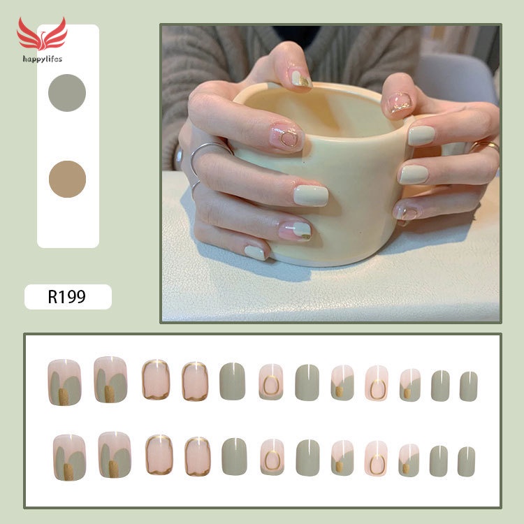 Set 24 Móng Tay Giả Thời Trang Cho Nữ Kèm Keo Dán