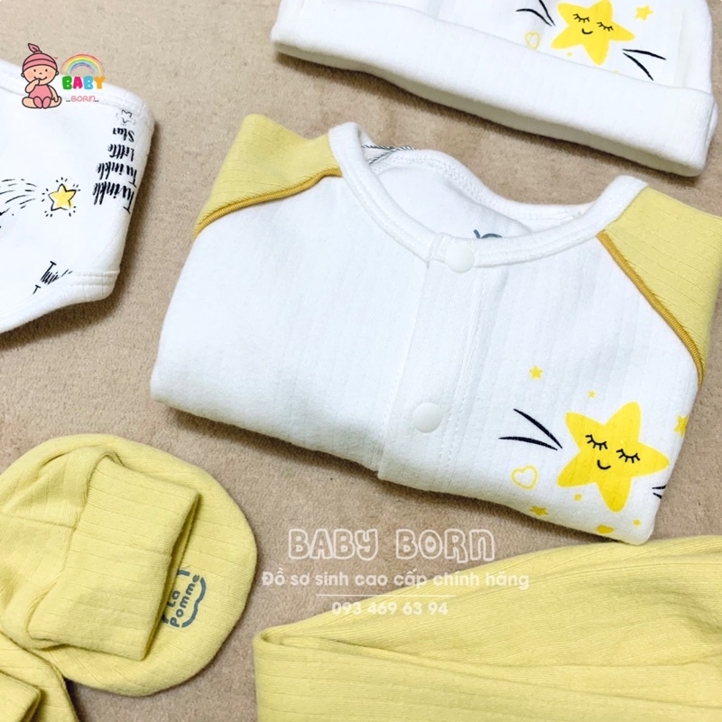 Lapomme - Bộ dài tay cúc giữa ngôi sao nhỏ Rayon Cotton mềm mại