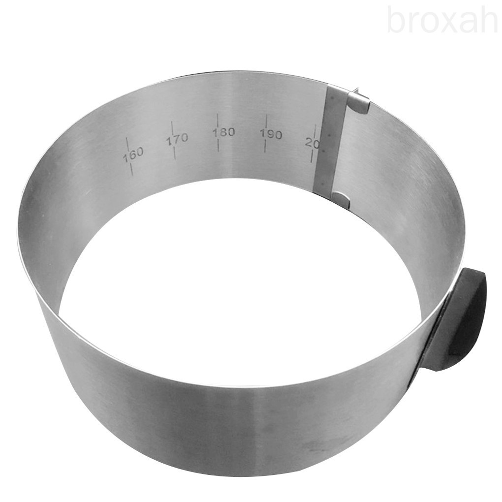 Khuôn Làm Bánh Mousse Hình Tròn Bằng Thép Không Gỉ 6-12 Inch Có Thể Điều Chỉnh
