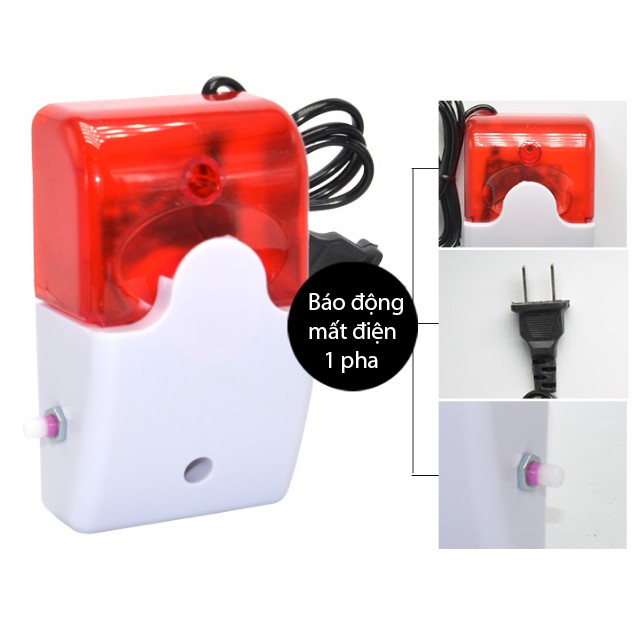 Đèn Chớp Còi Hú Báo Động Mất Điện 1 Pha 220V MD01
