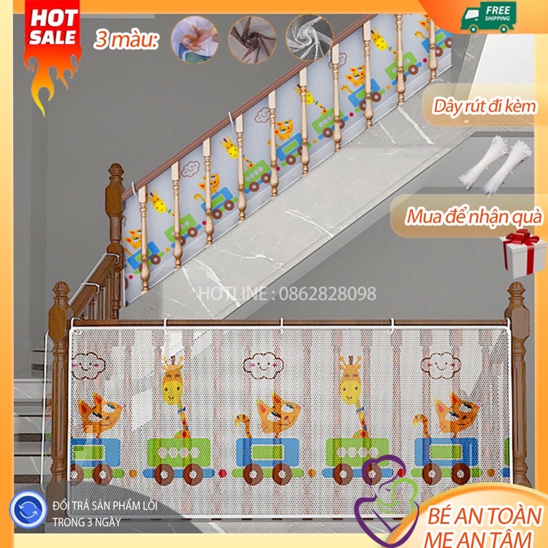 lưới chắn cầu thang cho bé- lưới chắn ban công – thanh chặn cầu thang bảo vệ bé