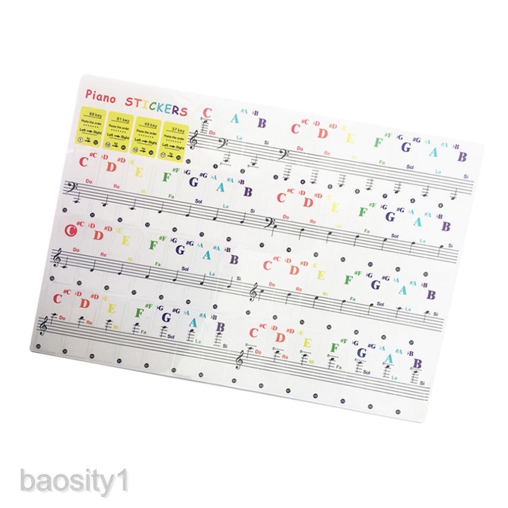 Sticker dán trang trí piano xinh xắn đáng yêu dành cho đàn 54/61/88 phím
