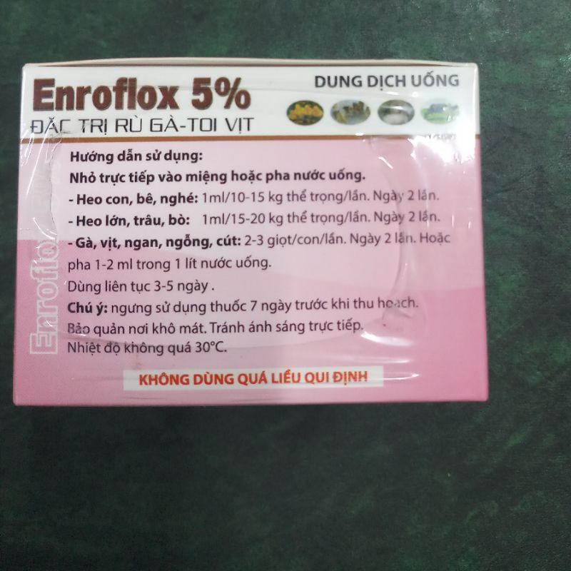 Enroflox 5% lọ 10ml rù gà, toi vịt