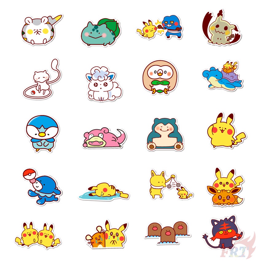 Set 35 Món Đồ Thời Trang ☆ Miếng Dán Trang Trí Hình Pokemon Go Series 01 ☆ Sticker Dán Tường Chống Thấm Nước Họa Tiết Doodle Hợp Thời Trang