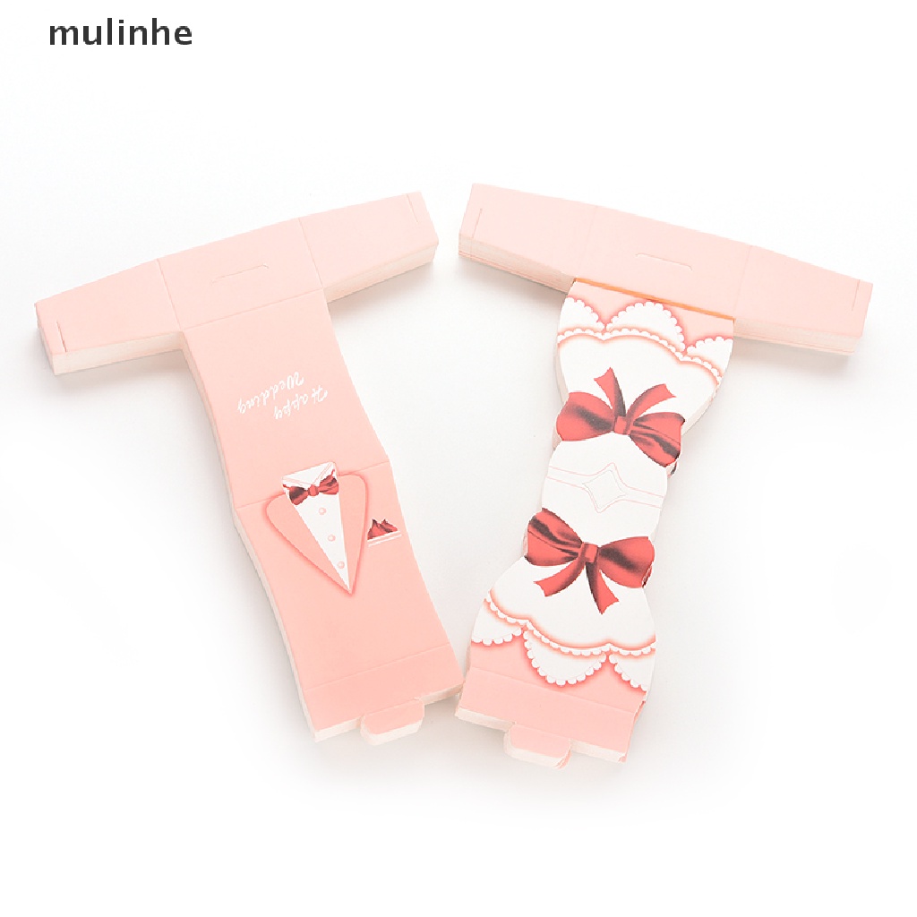 Set 100 Hộp Đựng Kẹo Cưới In Hình Cô Dâu Chú Rể Hoạt Hình Dễ Thương