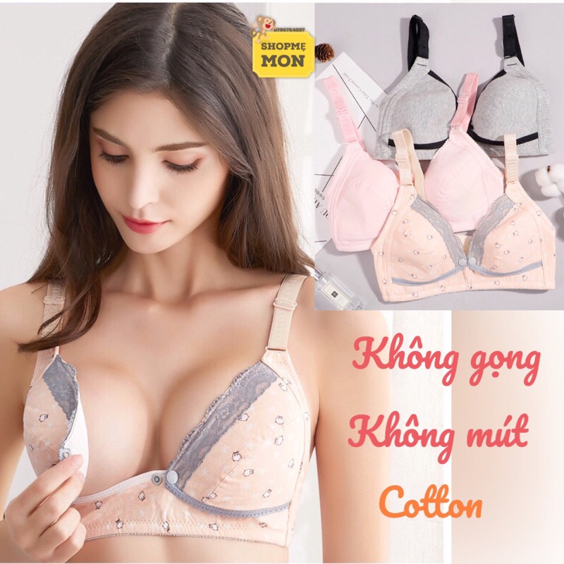 Áo Lót Bầu❤️Áo Ngực Cho Bé Bú- Mẫu Cotton Không Mút