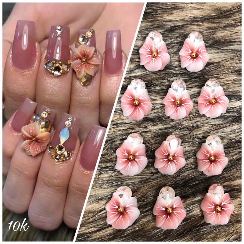 Hoa Đậu Ôm Đá Vẽ Cực Xinh Và Sang Chảnh Làm Nail