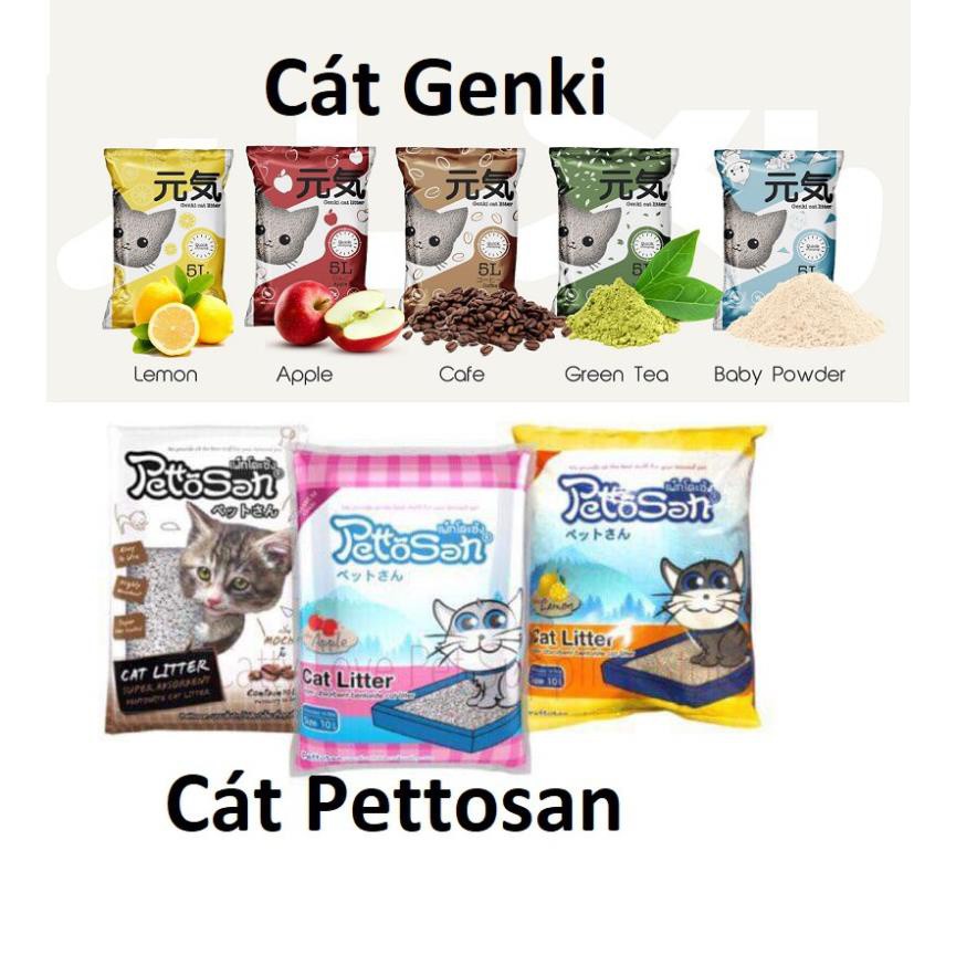 Giảm giáSTHA- 3 loại BETAGO PETTOSAN &amp; GENKI cát vệ sinh cho mèo đất sét dễ vón ít bụi