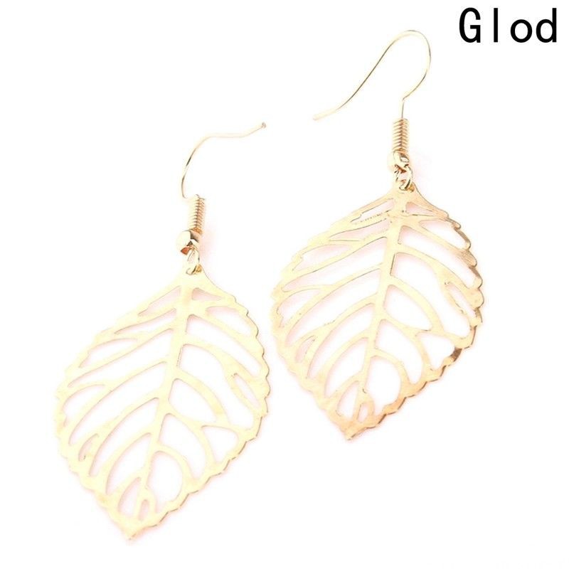 Cặp bông tai hình chiếc lá bằng hợp kim thời trang nữ