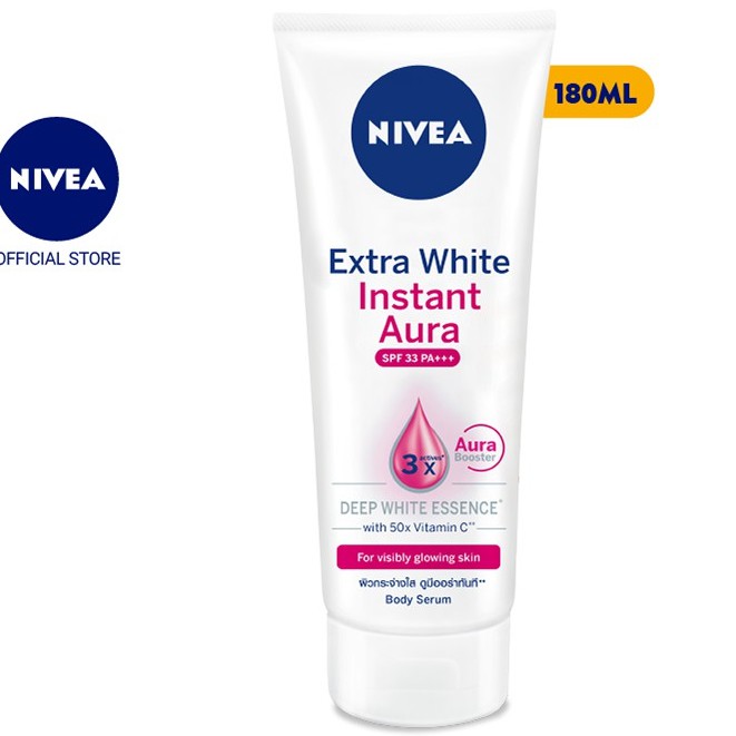 Dưỡng Thể SERUM NIVEA EXTRA WHITE INSTANT AURA Giúp Sáng Tức Thì SPF33 PA+++180ml