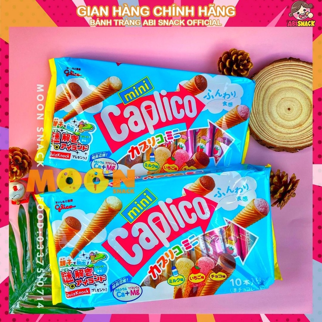 Bánh Kem Ốc Quế bánh quy ngọt GLICO CAPLICO Chính Hãng Nhật Bản Gói 10 chiếc