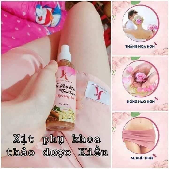 Xịt phụ khoa thảo dược Kiều se khít hồng vùng kín - hỗ trợ vấn đề vùng kín - chai 100ml - M.A shop