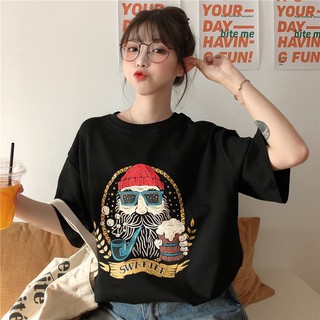 Áo thun nữ họa tiết ông già chất cotton đẹp hàng quảng châu cao cấp