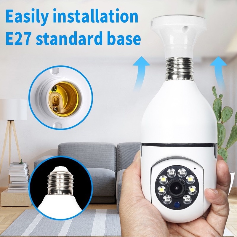 Camera Giám Sát 5G Wifi E27 4X Kỹ Thuật Số Màu Sắc Tự Động Thu Phóng Được Tiện Dụng