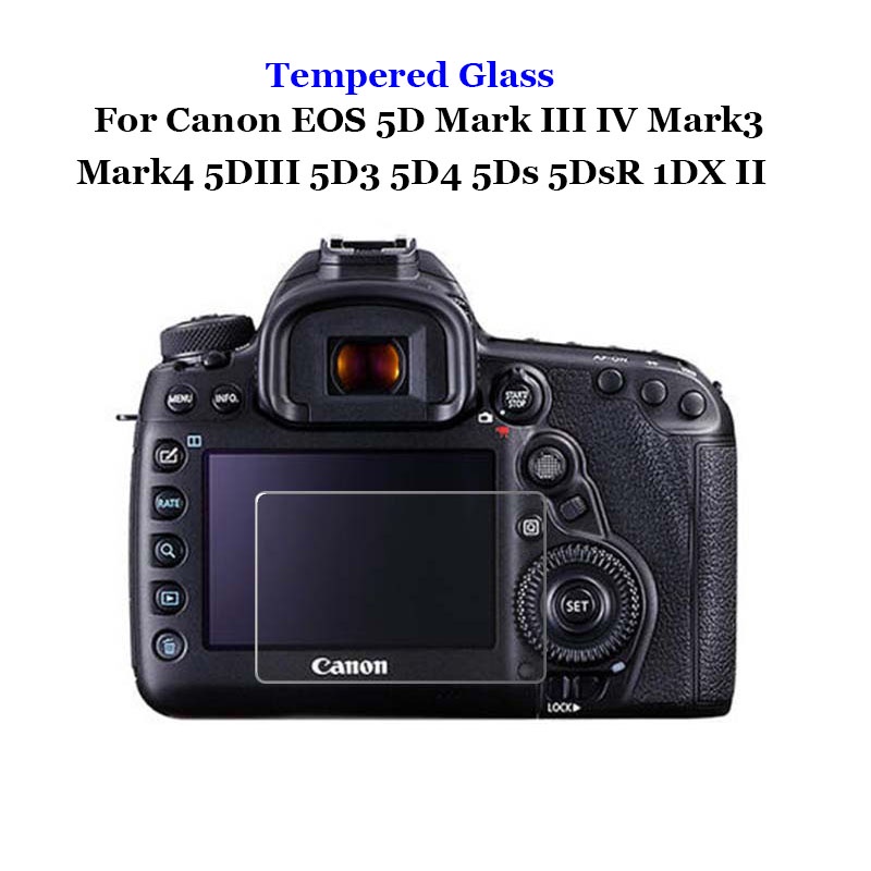 Kính Cường Lực 9H 2.5D Bảo Vệ Màn Hình Máy Ảnh Cho Canon EOS 5D 1DX Mark III IV II 5D3 5D4 5DIII 5DIV 5DS R 5DSR 1DX2 1Dxiii