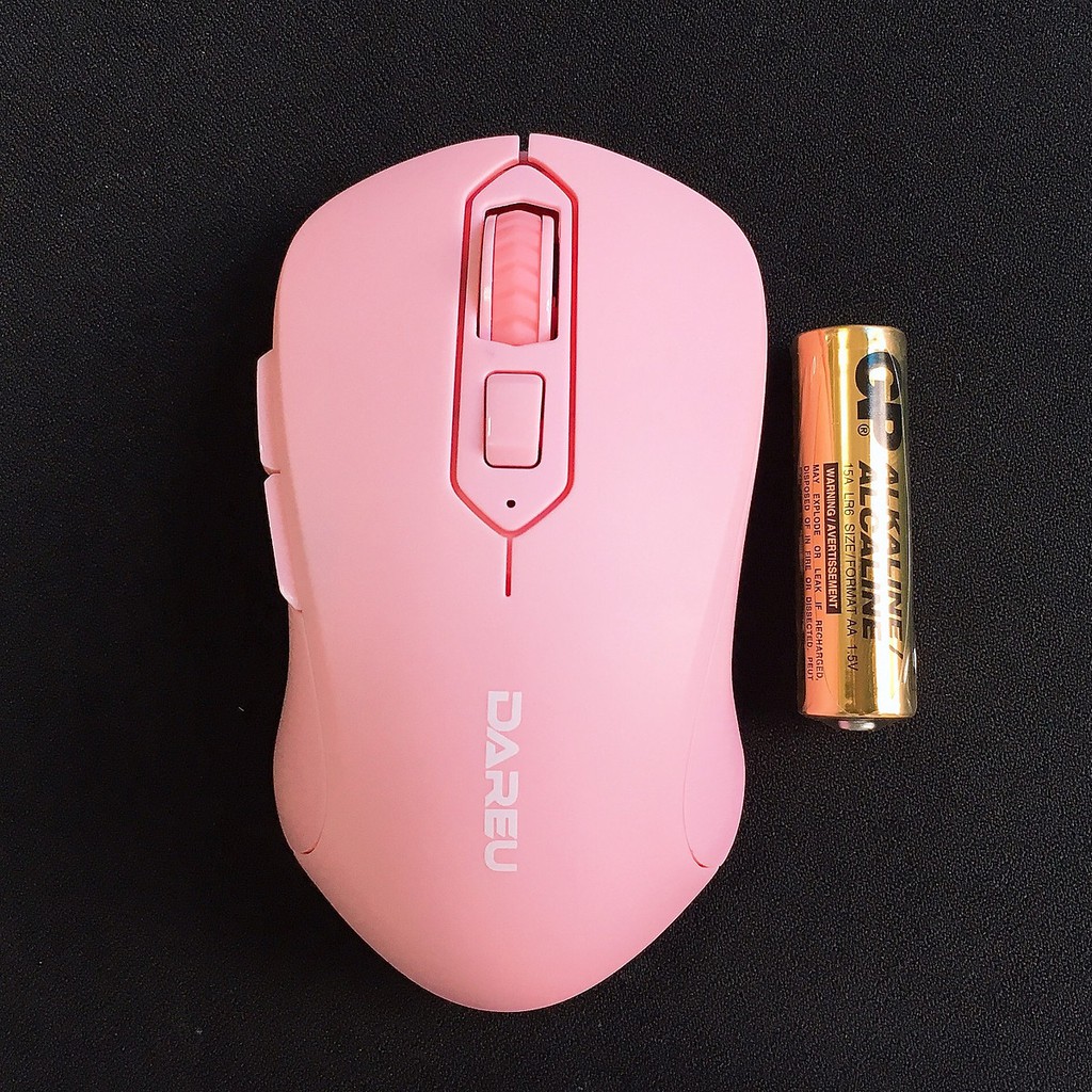 Chuột Không Dây DAREU LM115 PINK - Chuột Máy Tính Màu Hồng KHÔNG DÂY