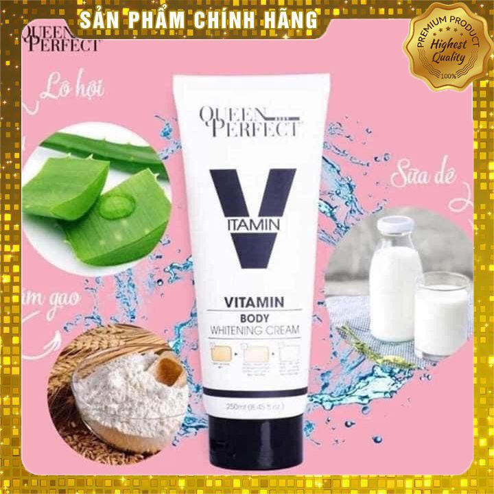[CHÍNH HÃNG]kem dưỡng body vitamin Queen Perfect- SALE SỐC - dưỡng trắng da- cấp ẩm- tái tạo giúp da trắng hồng tự nhiên