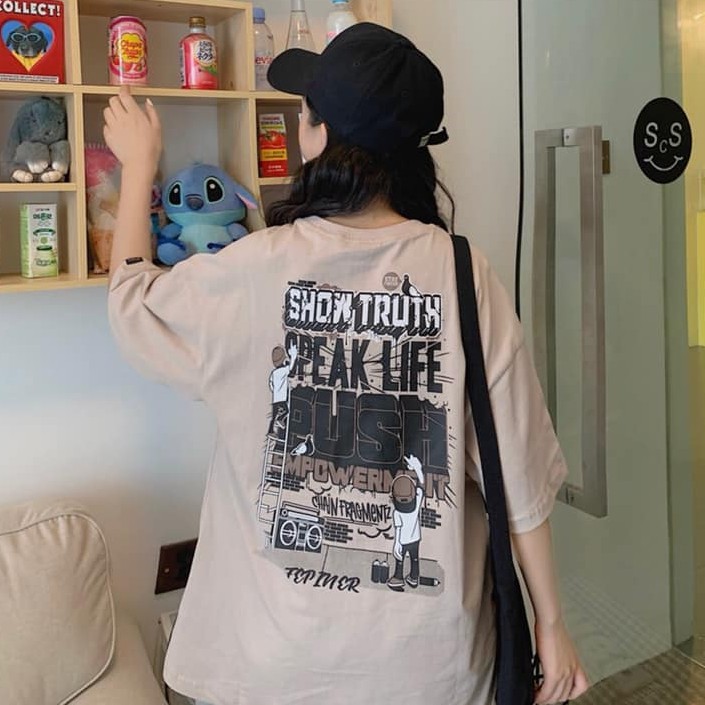 Áo thun tay lỡ nam nữ SAM CLO phông form rộng dáng Unisex, mặc lớp, nhóm, cặp in chữ SHOW TRUTH | BigBuy360 - bigbuy360.vn