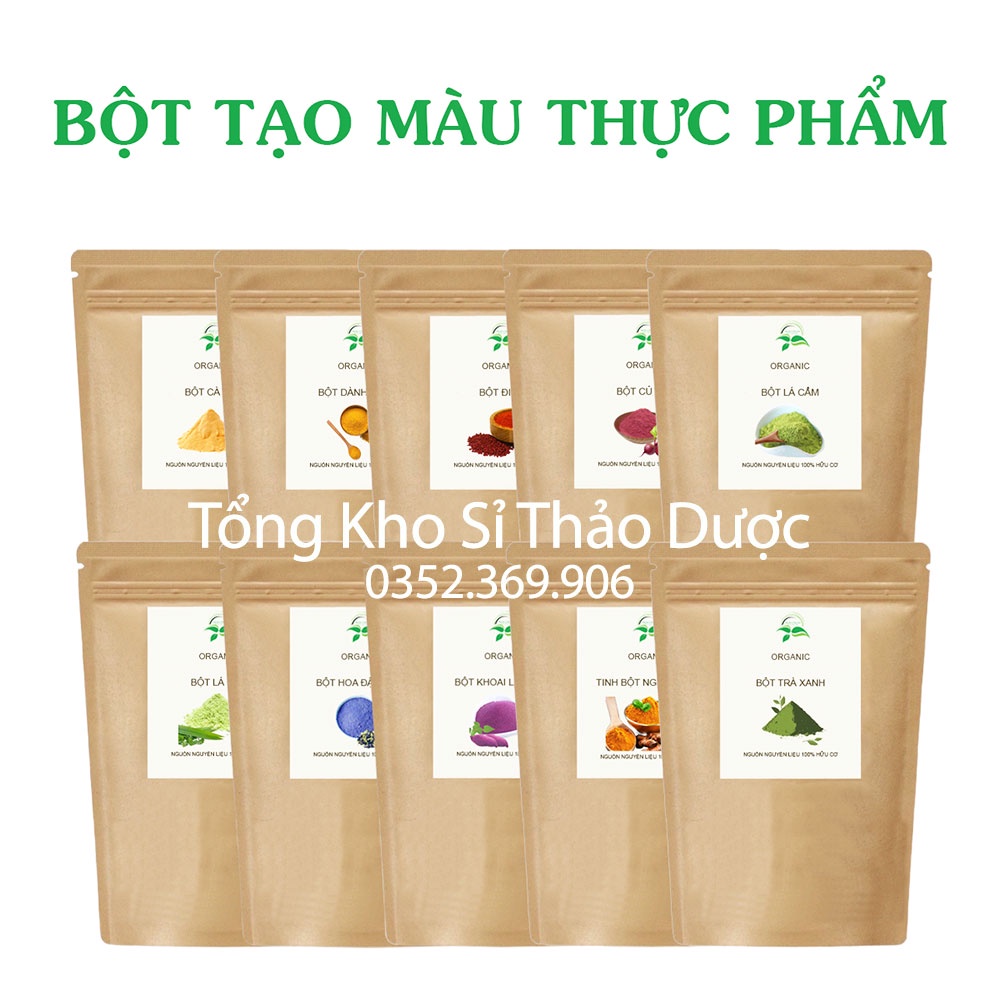 Combo 10 loại bột tạo màu thực phẩm tự nhiên (Bột bánh, nấu ăn, tạo mùi, tạo màu cho món ăn)