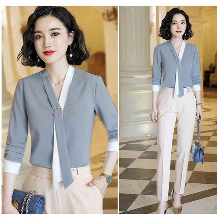 Áo kiểu Rinzy phong cách sang chảnh - nhiều size, form dáng chuẩn dễ mặc đi làm, dự tiệc hoặc dạo phố