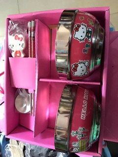 Set bát ăn Hello Kitty - Mèo máy Doremon 