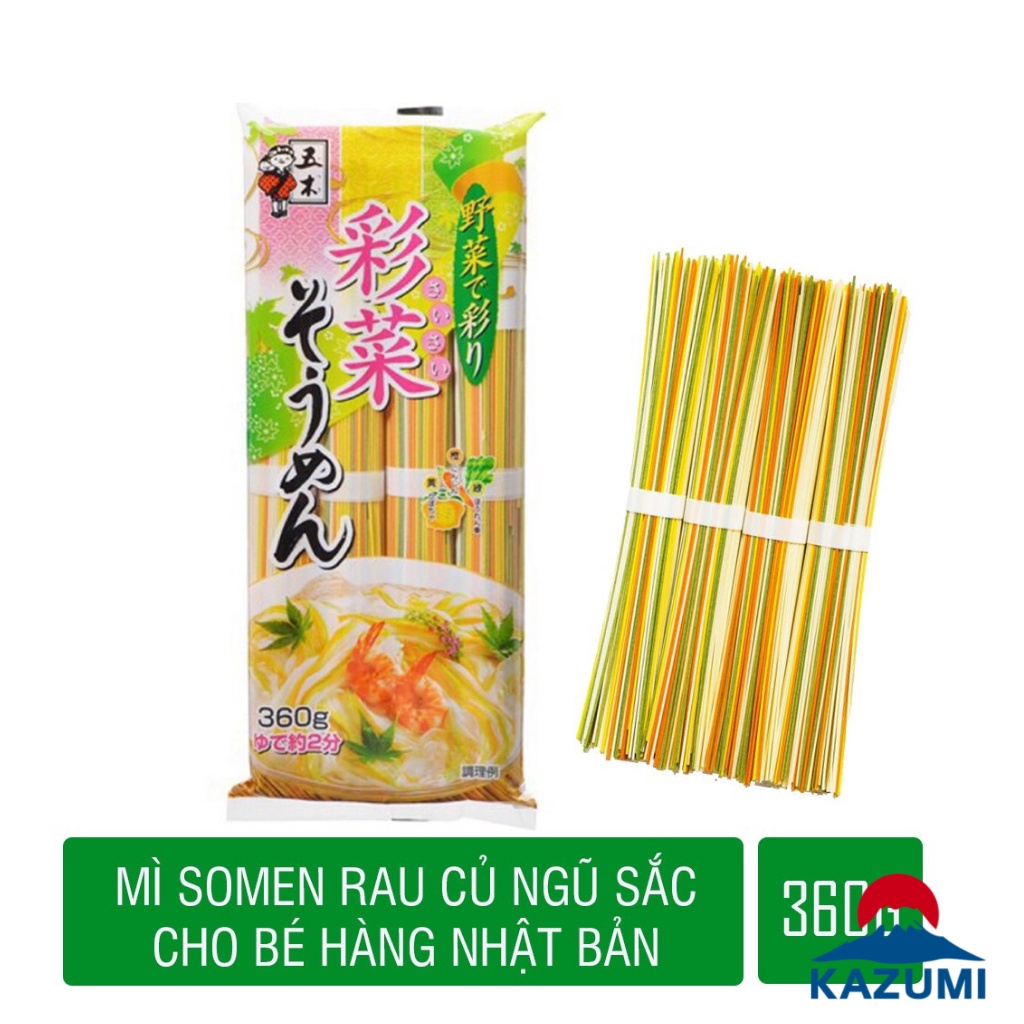 Mì Ăn Dặm Somen Ngũ Sắc 320g (80g x 4 bó/ túi )