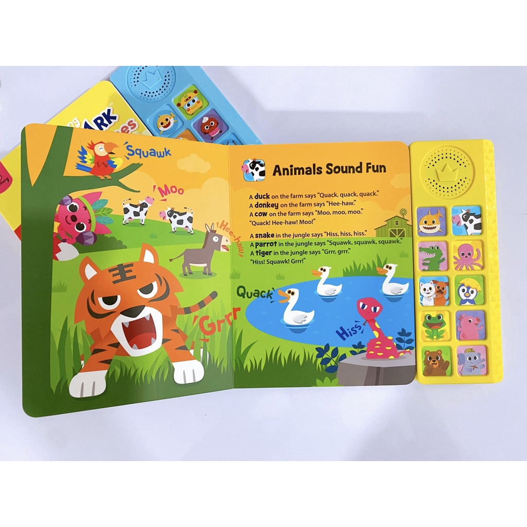 Sách phát nhạc BABY SHARK PINKFONG -SOUND BOOK Chính hãng - Sách âm thanh cho bé 1,2,3,4 tuổi