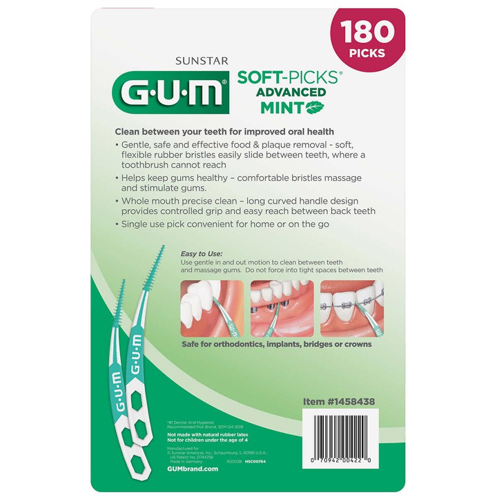 Tăm nha khoa Sunstar GUM Soft- Picks Advanced Mint, 180 cây