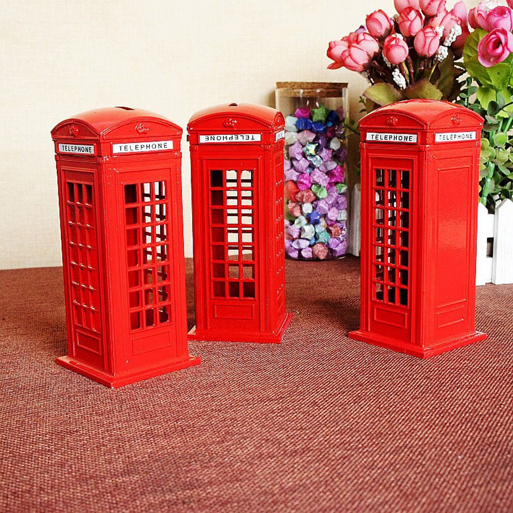 Hộp đựng tiền hình dạng bốt điện thoại kiểu Anh xinh xắn