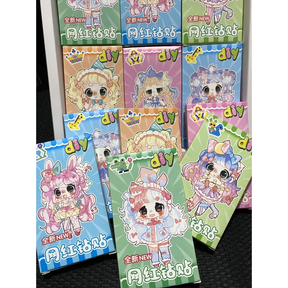 Bộ tranh đính hạt đá sticker 3D mini siêu dễ thương cho bé