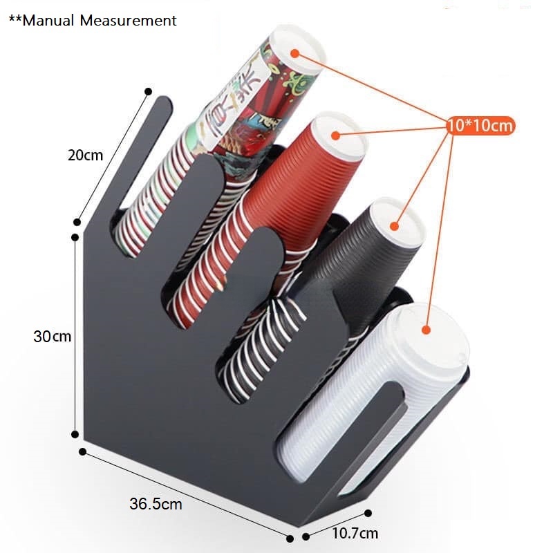 Giá Đỡ Ly Giấy 4/8 Ngăn Bằng Nhựa Dùng Một Lần Tiện Dụng