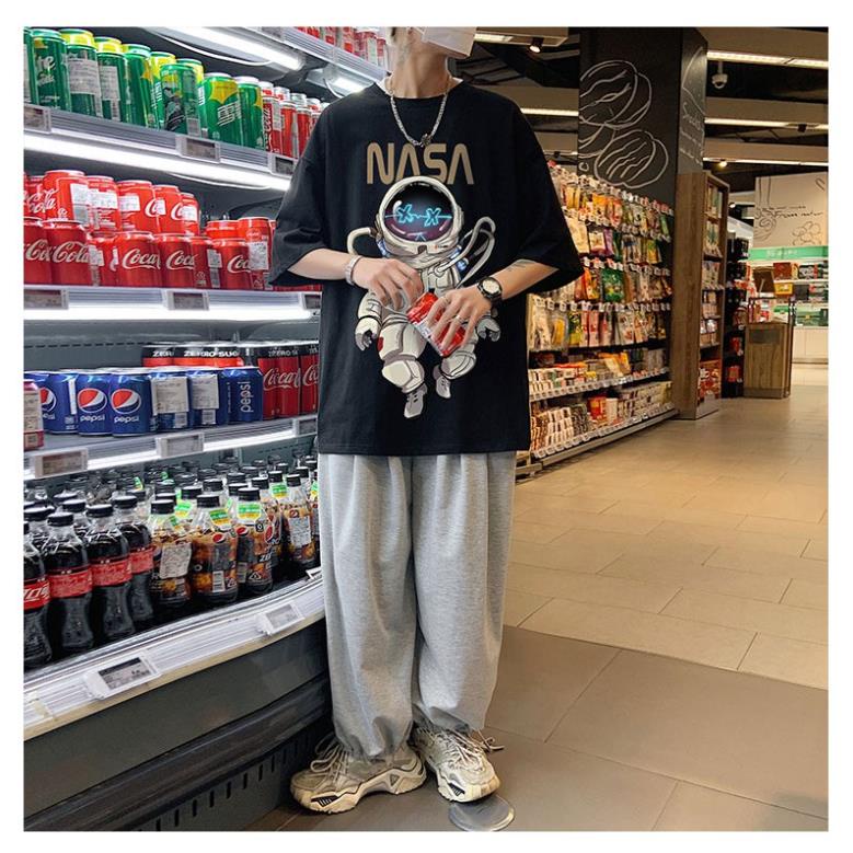 Áo Thun Nam Nữ Form Rộng Tay Lỡ Local brand Phi Hành Gia Freesize Street wear Phong Cách Chất Cotton AN111 | BigBuy360 - bigbuy360.vn