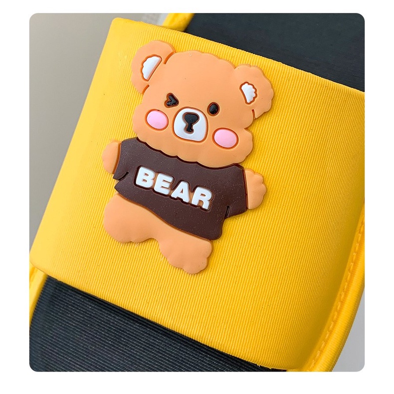 Dép lê unisex nam nữ mang trong nhà Gấu Bear đi cực êm mềm chân chống nước chống trơn trượt tốt TH-76