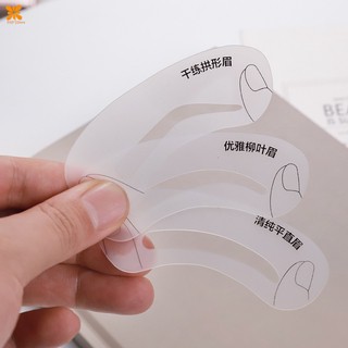 [Hàng mới về] Bút kẻ lông mày chống thấm nước có đầu cọ chải với khuôn kẻ mắt tiện dụng