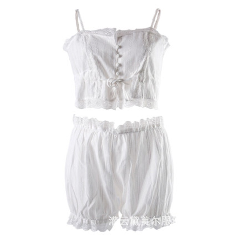 Bộ Đồ Ngủ Vải Cotton Thoáng Khí Thiết Kế Mới Thời Trang Mùa Hè Cho Nữ